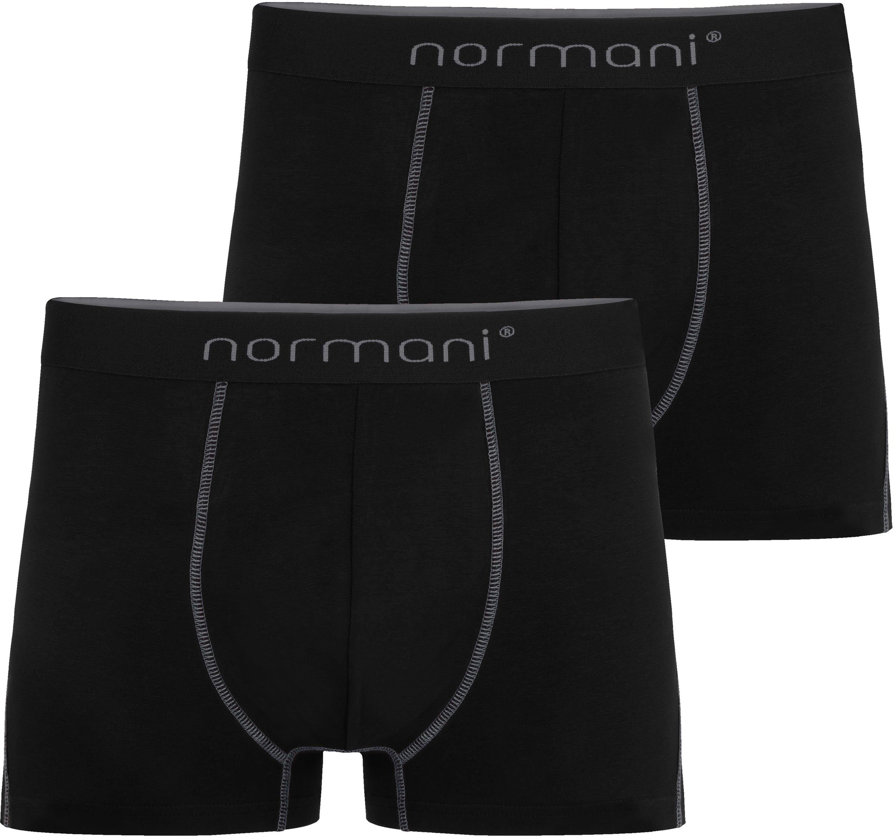 normani Boxershorts 2 Herren Boxershorts Stanley Unterhose aus atmungsaktiver Baumwolle für Männer Grau