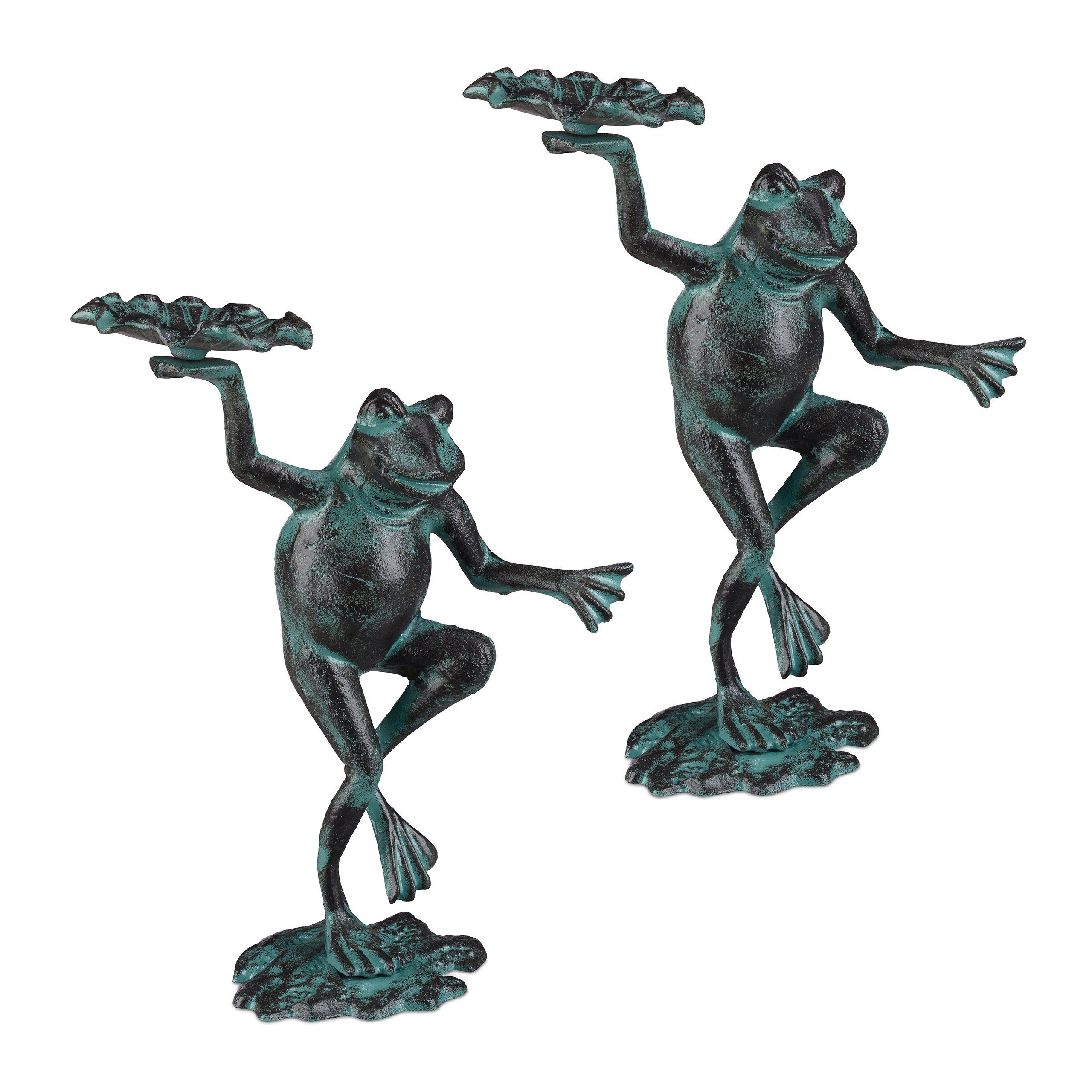 x 2 relaxdays Gartenfigur Gartenfigur Frosch