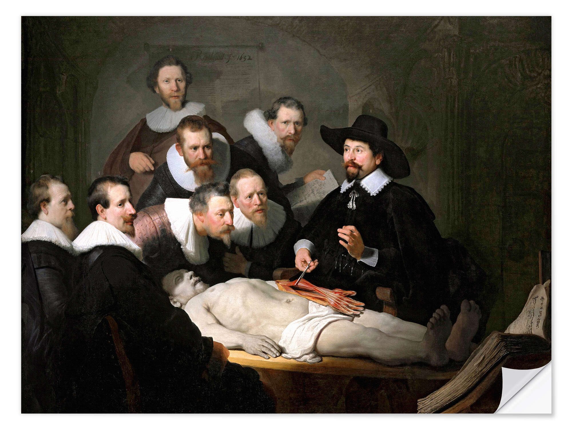 Posterlounge Wandbild Die Anatomie des Dr. Tulp, Rembrandt van Rijn, erhältlich als Poster, Leinwandbild, Wandsticker oder Acrylglasbild
