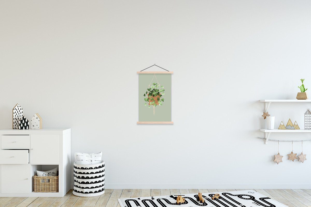 Pflanze Hängepflanze - St), (1 Wohnzimmer, MuchoWow Magnetisch - Rebe, Textilposter Posterleiste, für Poster Bilderleiste,