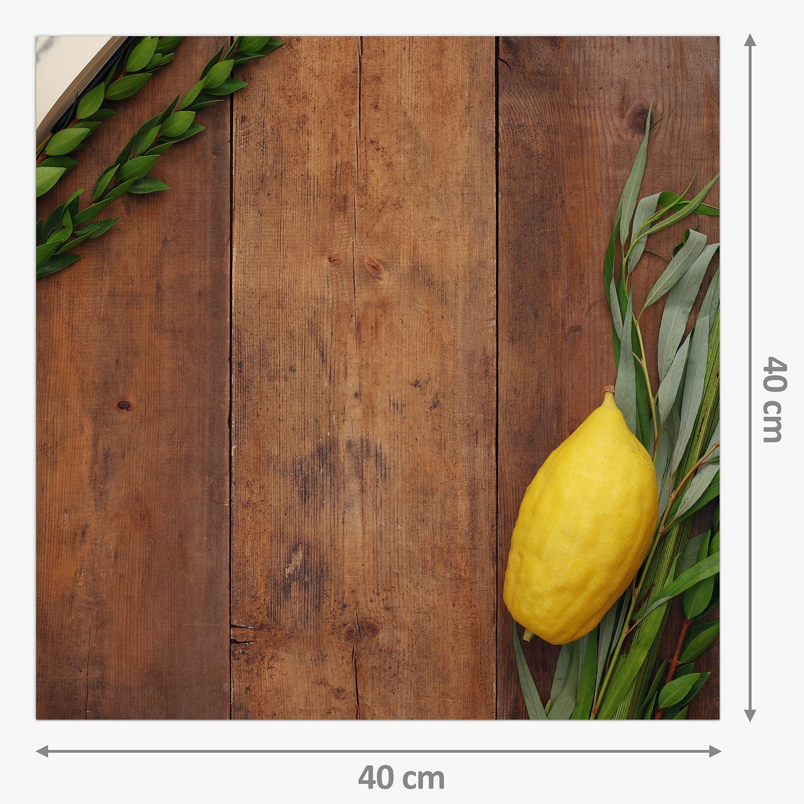 mit Küchenrückwand auf Glas Primedeco Holztisch Küchenrückwand Spritzschutz Motiv Zitrone