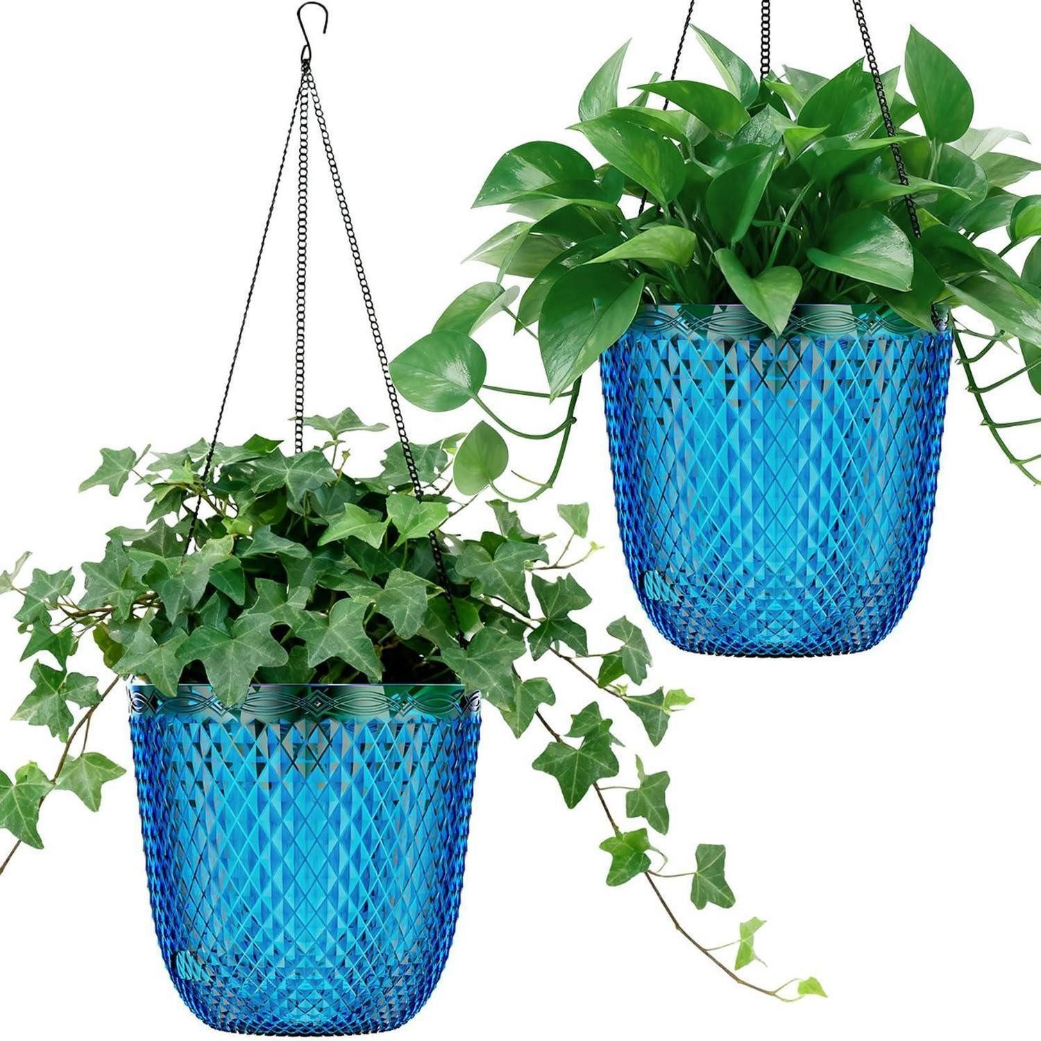 LuxusKollektion Blumentopf Selbstbewässernder Hängetopf 2er-Set blau (2 St)