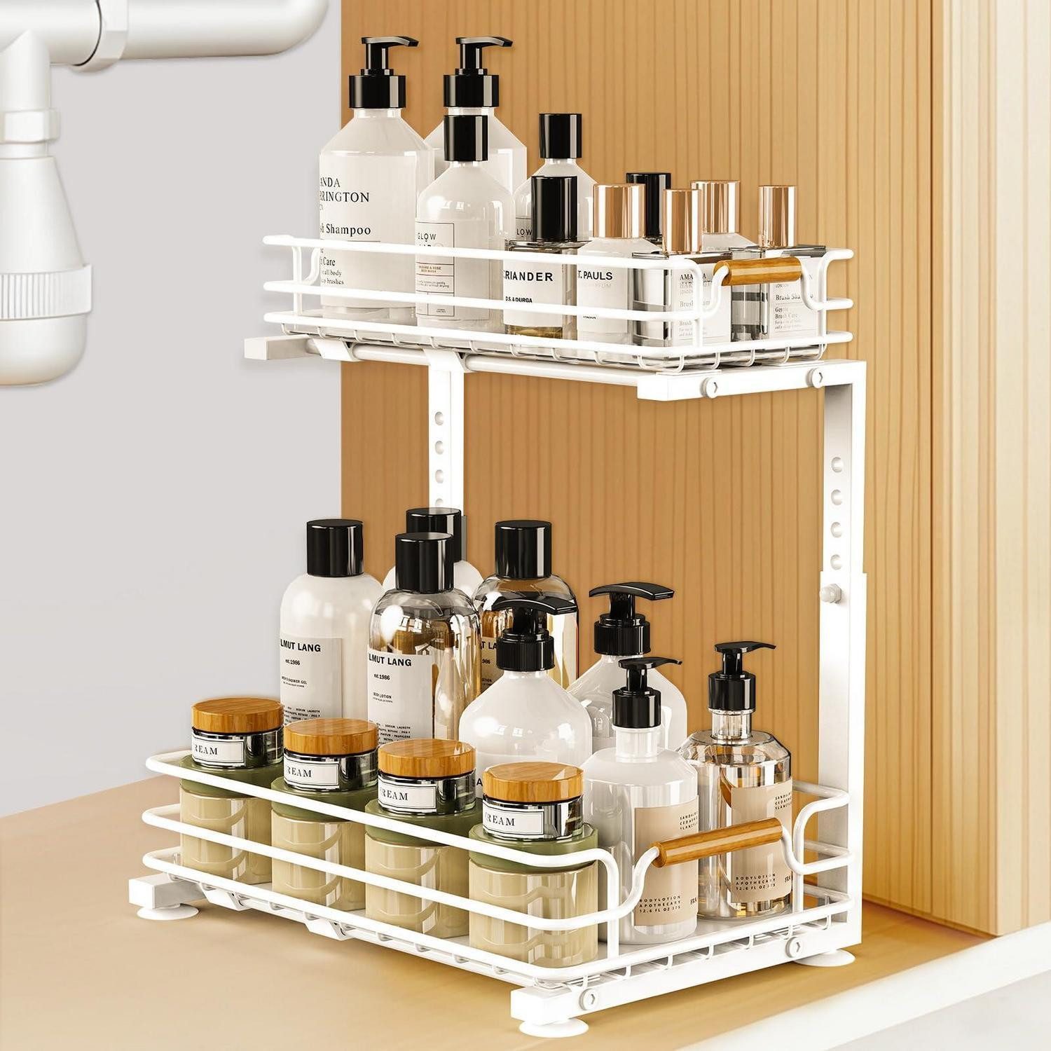 LuxusKollektion Stufenregal Schrank Organizer Küche 2 Etagen, 1-tlg.