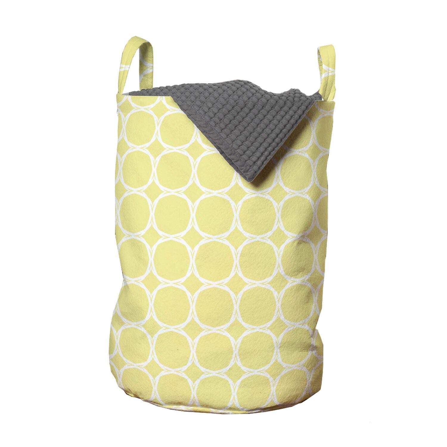 Abakuhaus Wäschesäckchen Wäschekorb mit Griffen Kordelzugverschluss für Waschsalons, Geometrisch Pastellkreisformen