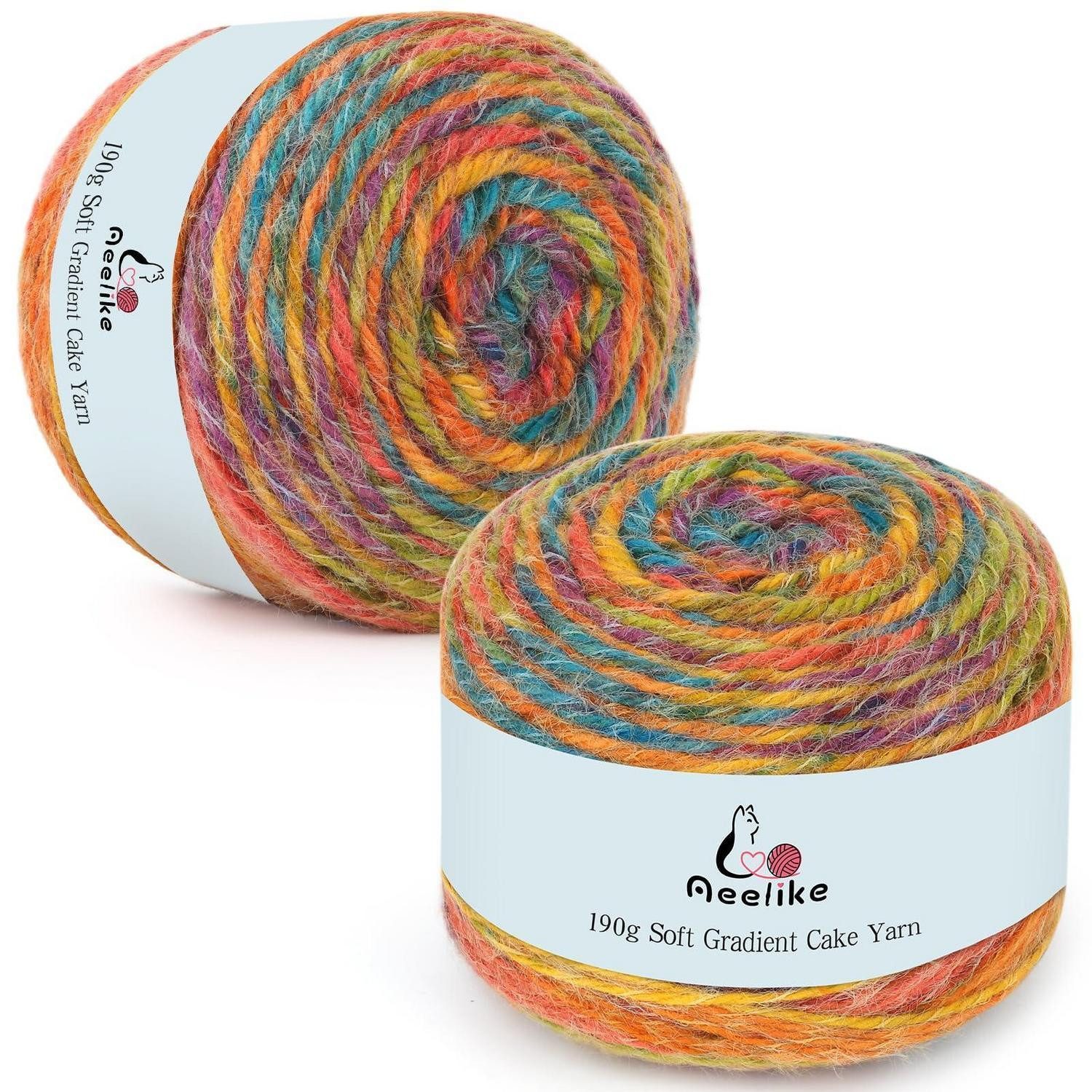 LuxusKollektion Häkelgarn Farbverlauf Bunt 380g Häkelwolle