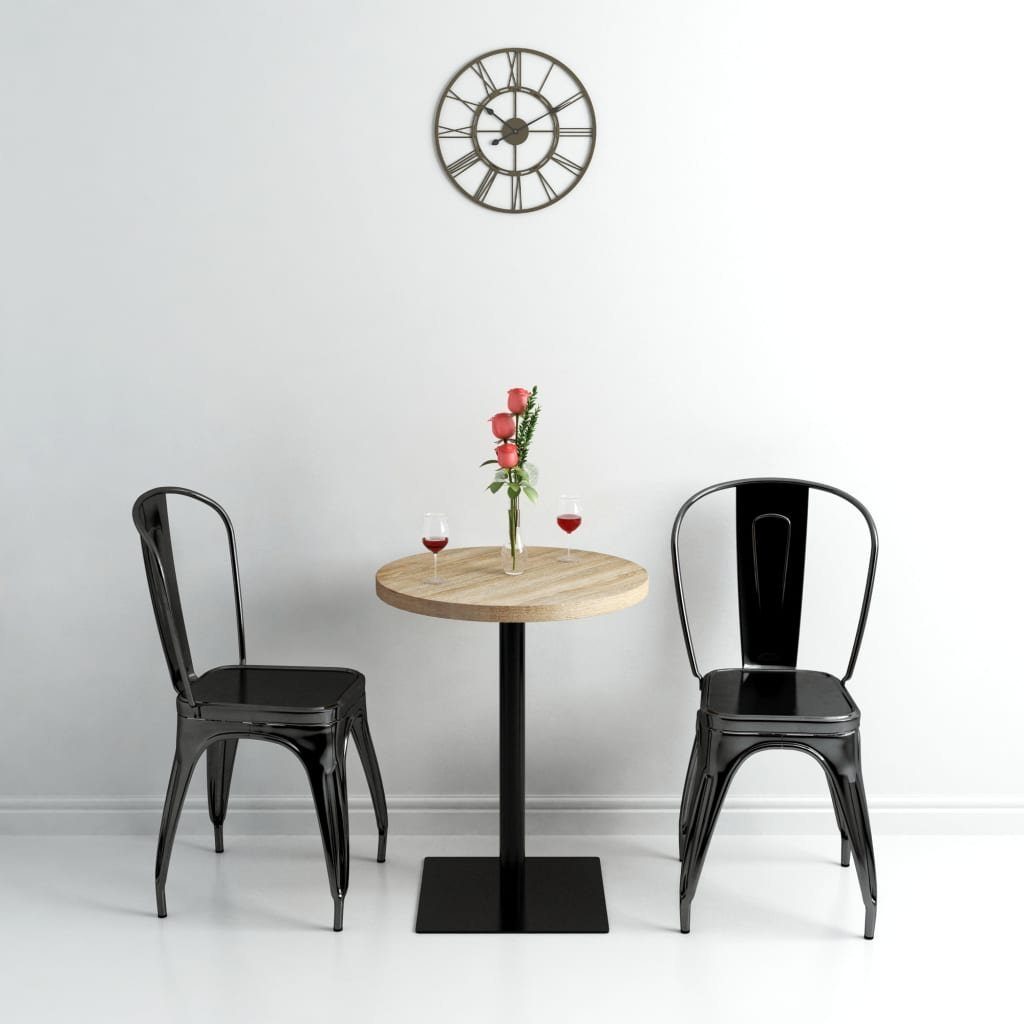 vidaXL Esstisch Bistrotisch MDF und Stahl Rund 60 x 75 cm Eichenoptik (1-St)