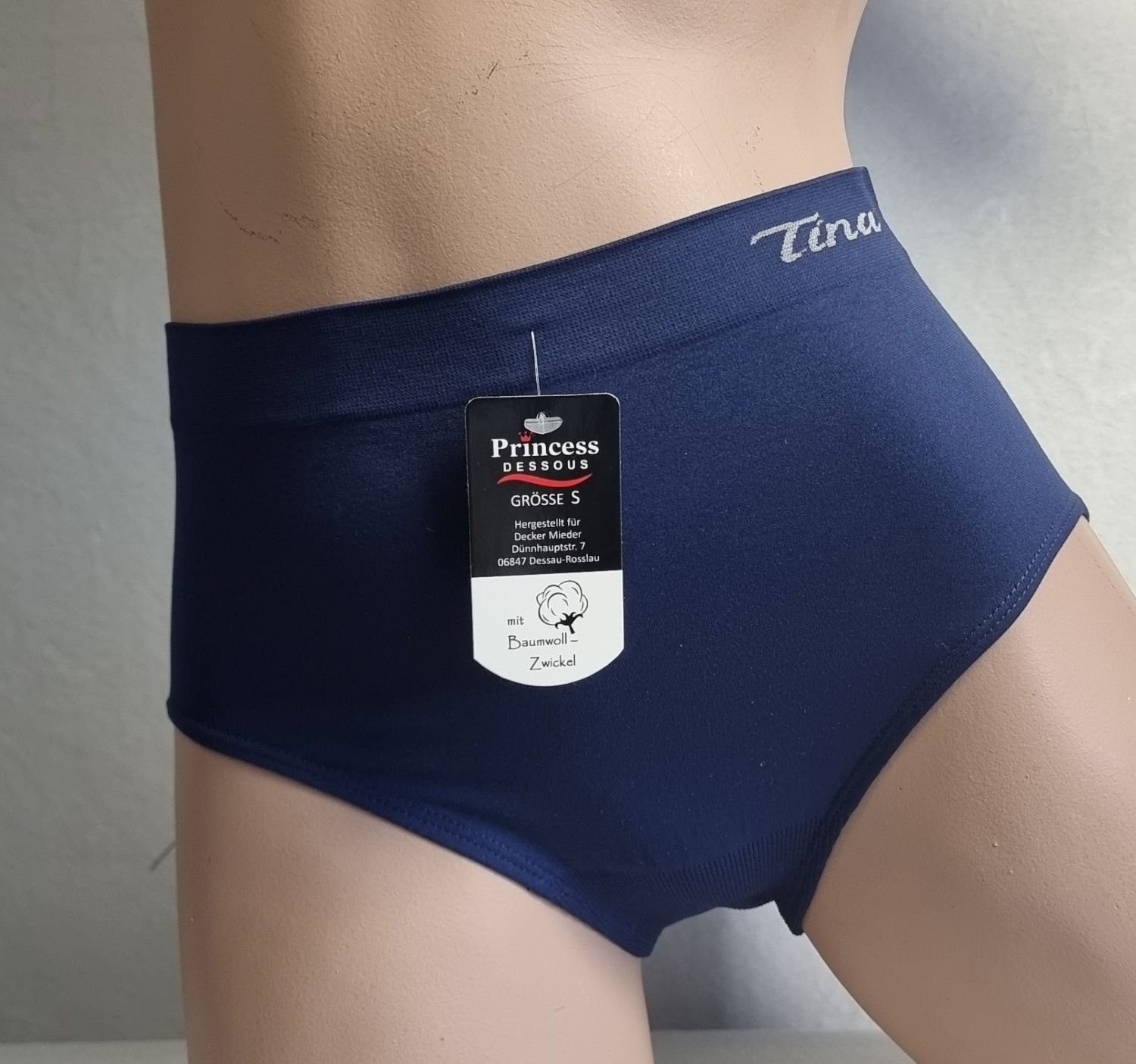 Dekker Hüftslip Damen Hüftslip "Tina" Seamless ohne Nähte super elastisch (Packung, 3er Pack) mit Logoschriftzug am Wäschebund Marine