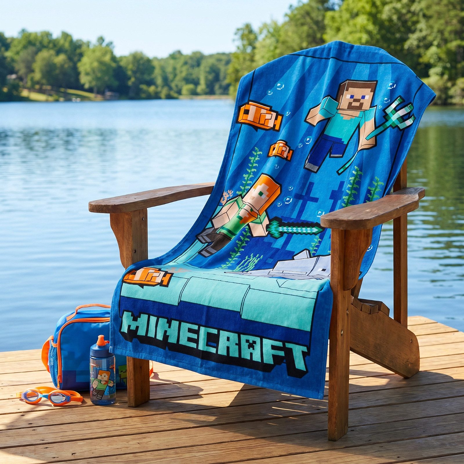 Minecraft Strandtuch MInecraft Gamer Steve Alex Mikrofaser Badetuch Strandtuch XL 70x140 cm, (1-St)