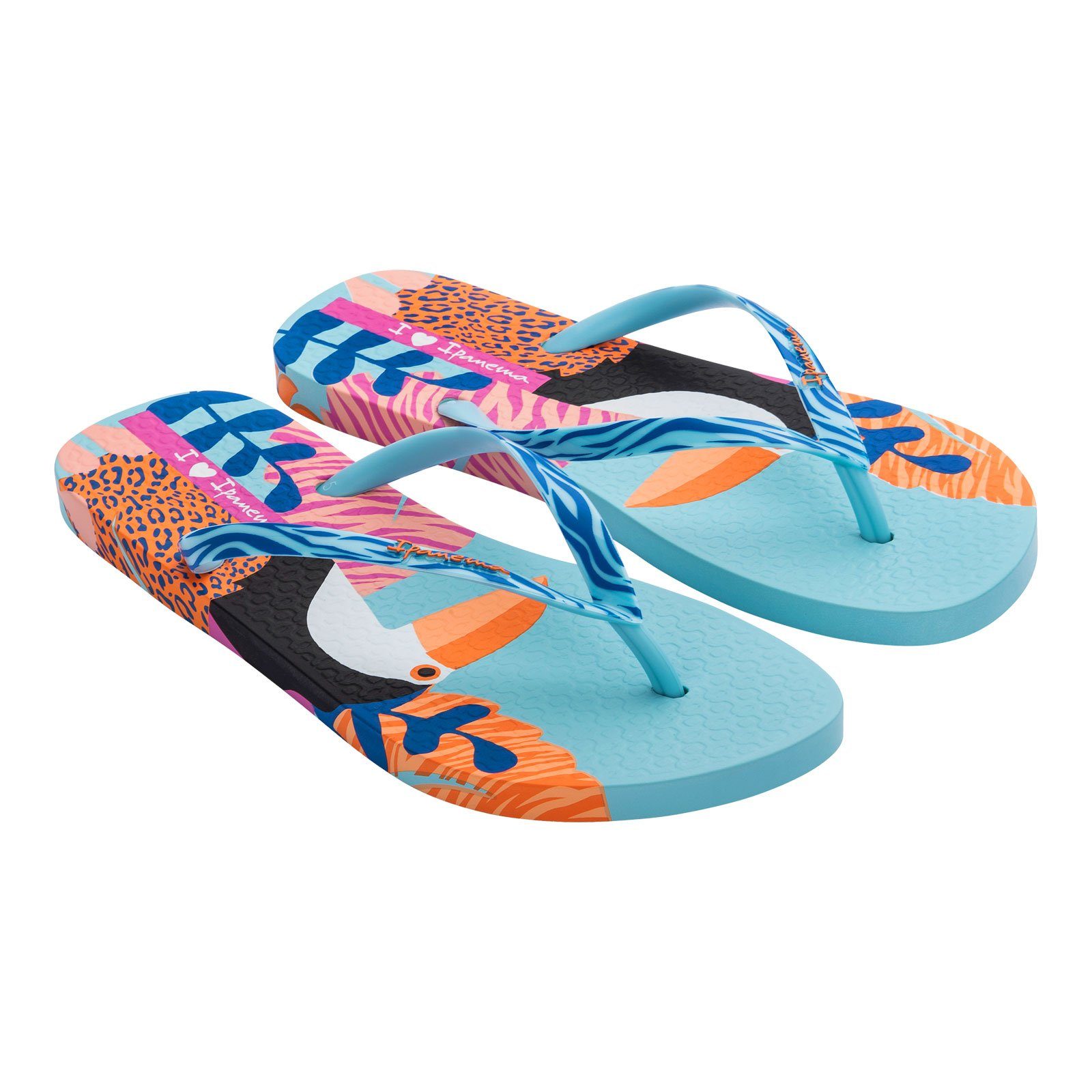 Ipanema Selva Zehentrenner mit prächtigen Tropenprints 20561 blue / blue / orange