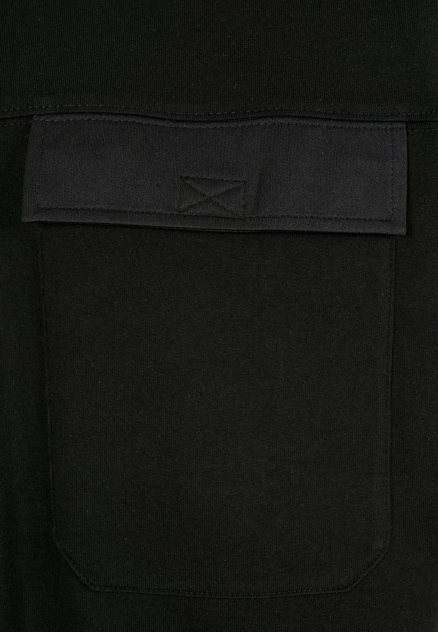 URBAN CLASSICS Print-Shirt Big Pocket Oversized TB4128 Flap Black Tee