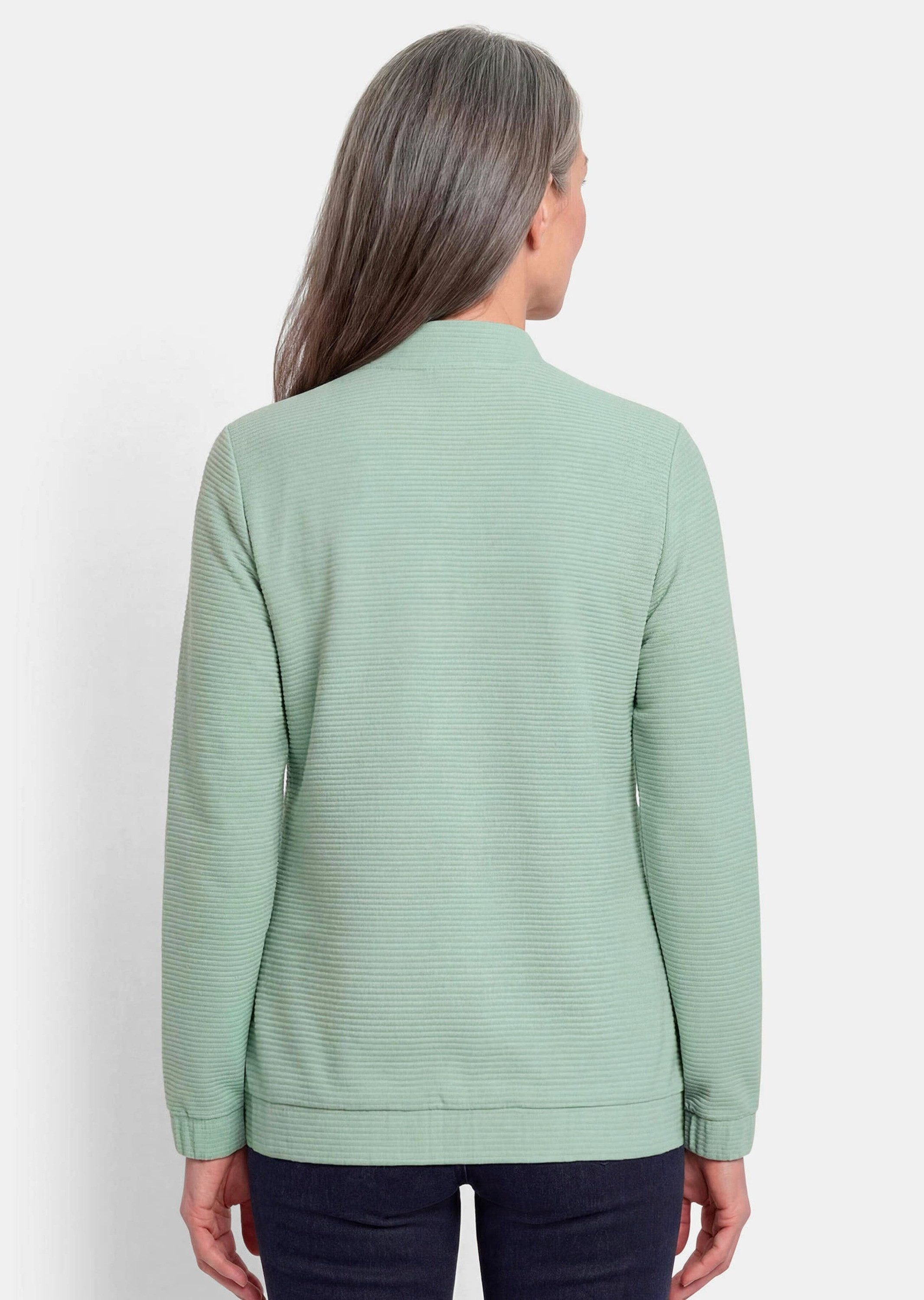 GOLDNER Outdoorjacke Jerseyjacke mit Ottomanstruktur Sportive Blouson-Form mit Stehkragen, Reißverschluss und Gummibund