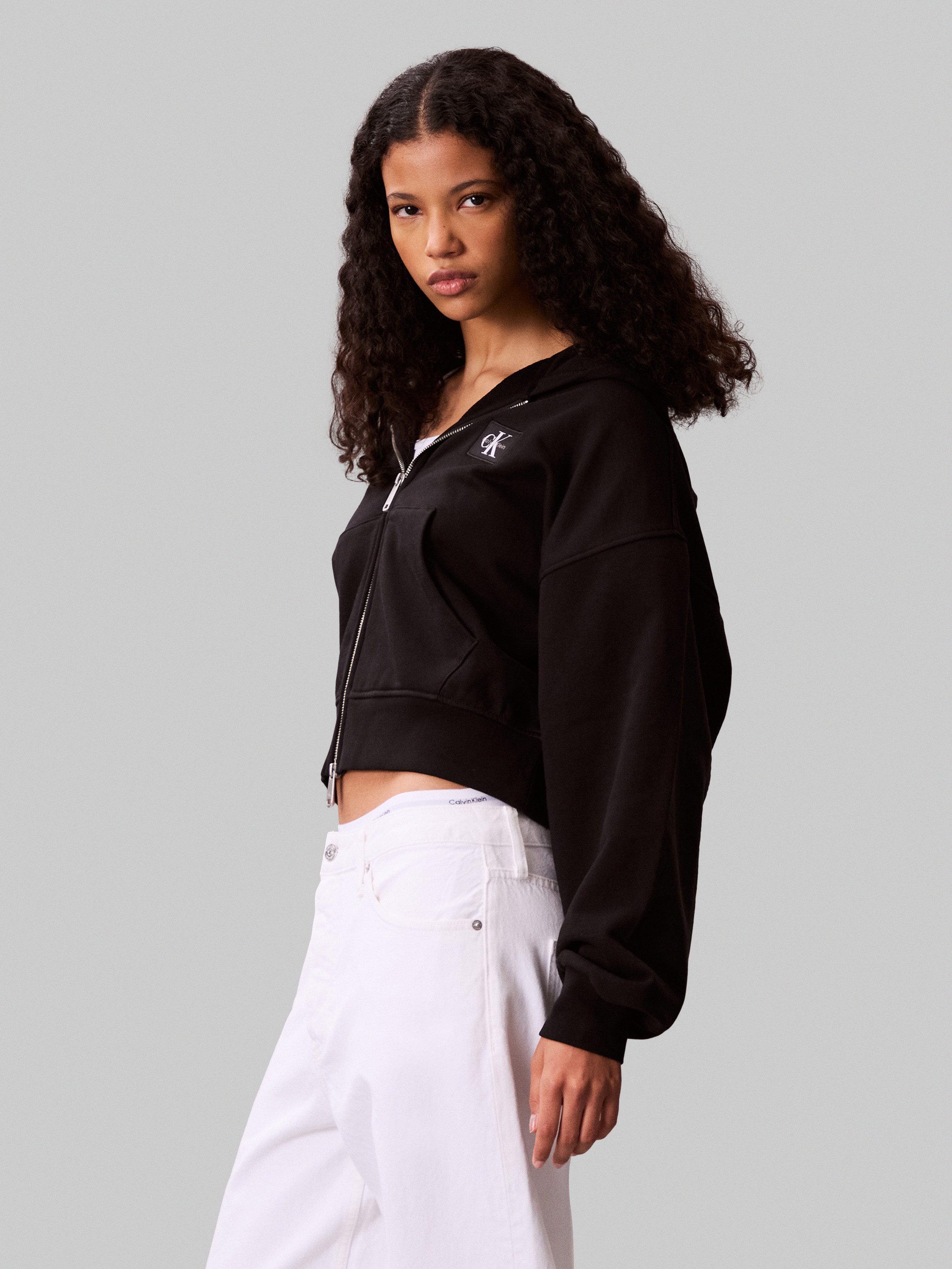 Calvin Klein Jeans Sweatjacke Oversized Fit, mit Kapuze, reine Baumwolle