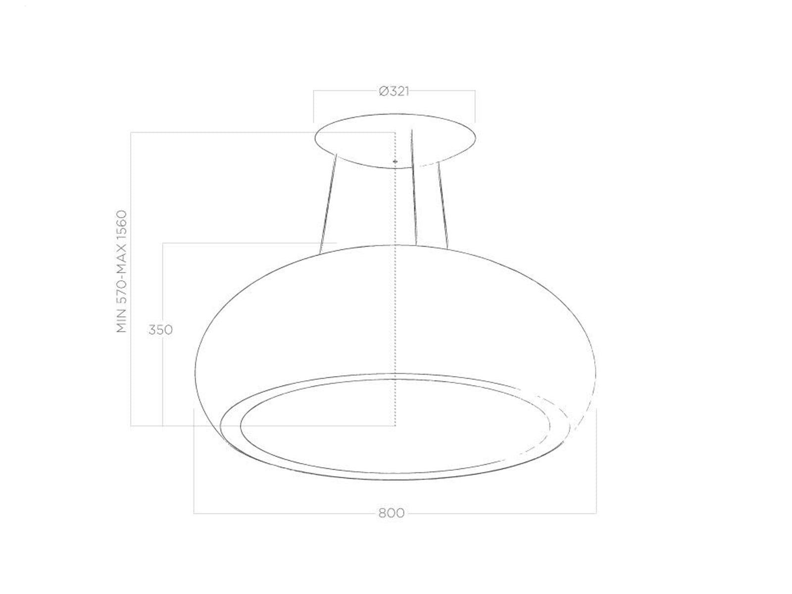 Elica Deckenhaube, 80 cm
