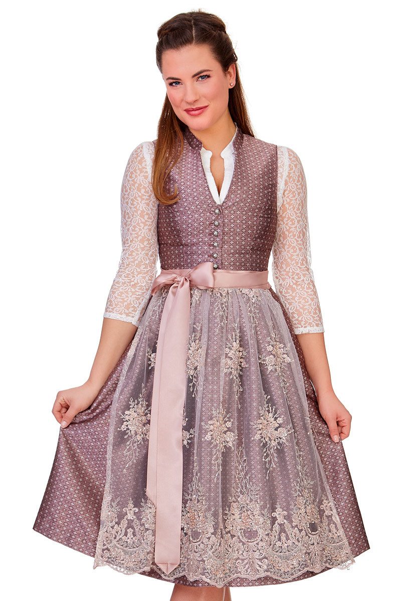 MARJO Dirndl Midi Dirndl 2tlg. - ERLINDA - mauve mehr