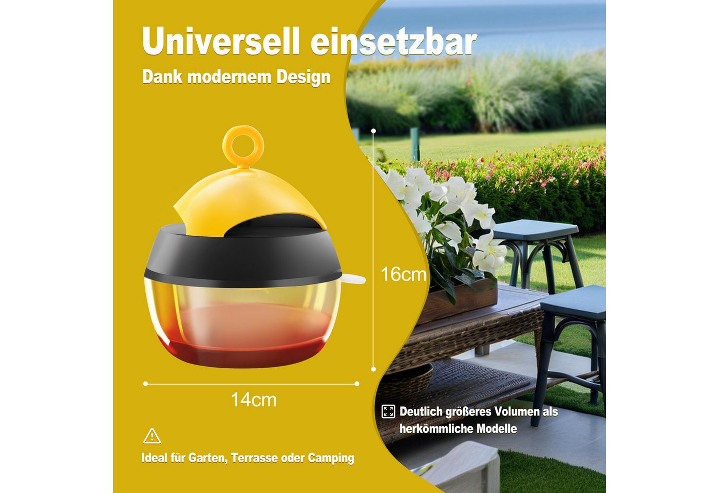 Thumbnail - Qivee Wespennestattrappe Q35, (Set, 1-St., 1x Wespenfalle), Aufstell- & Aufhängbar