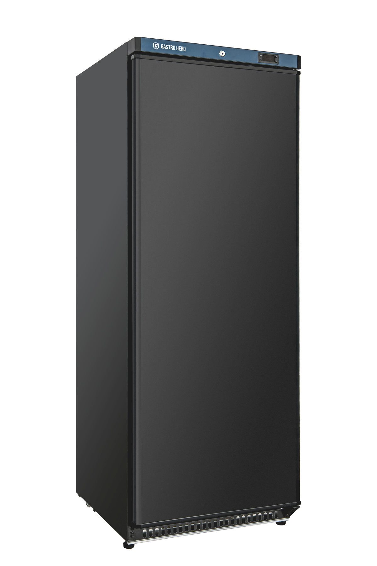 GastroHero Gefrierschrank Lagertiefkühlschrank ECO 600 Schwarz 562 Liter Umluftkühlung LTSE600B, 190 cm hoch, 77.5 cm breit, schwarzes Gehäuse für moderne Profiküchen und Verkaufsräume