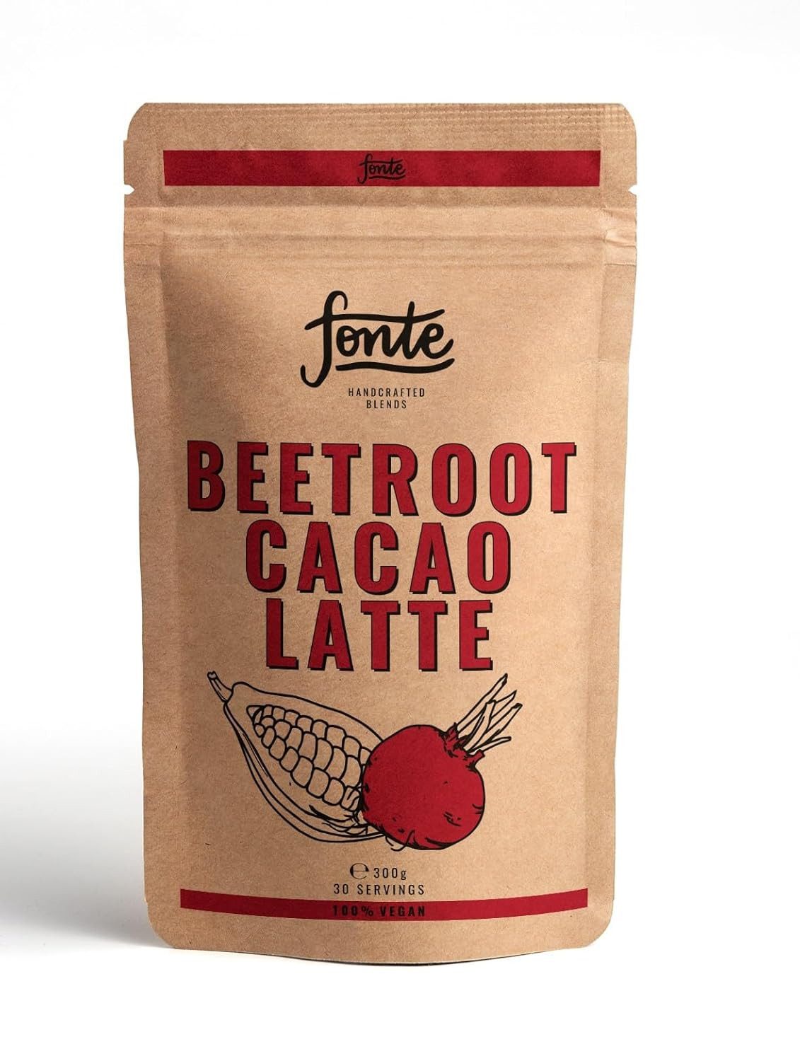 LK Trend & Style Tee Fonte Handcrafted Blends Beetroot Cacao Latte, 1 x 300 g, (Kakao- und Rote Beete Mischung), eine gesunde Kaffee-Alternative zum Geniessen.