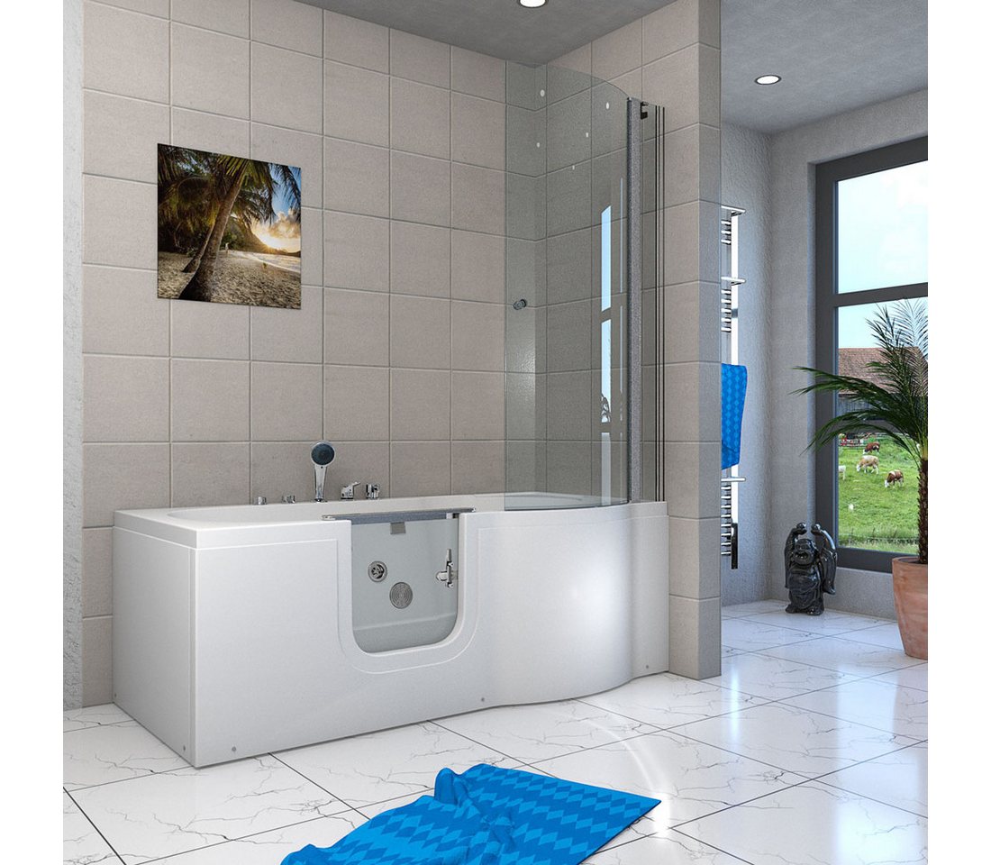 Thumbnail - AcquaVapore Komplettdusche AcquaVapore Seniorendusche Wanne Whirlpool S12D-EH-WP-L-ALL 170x85 cm, Sicherheitsglas ESG, i...