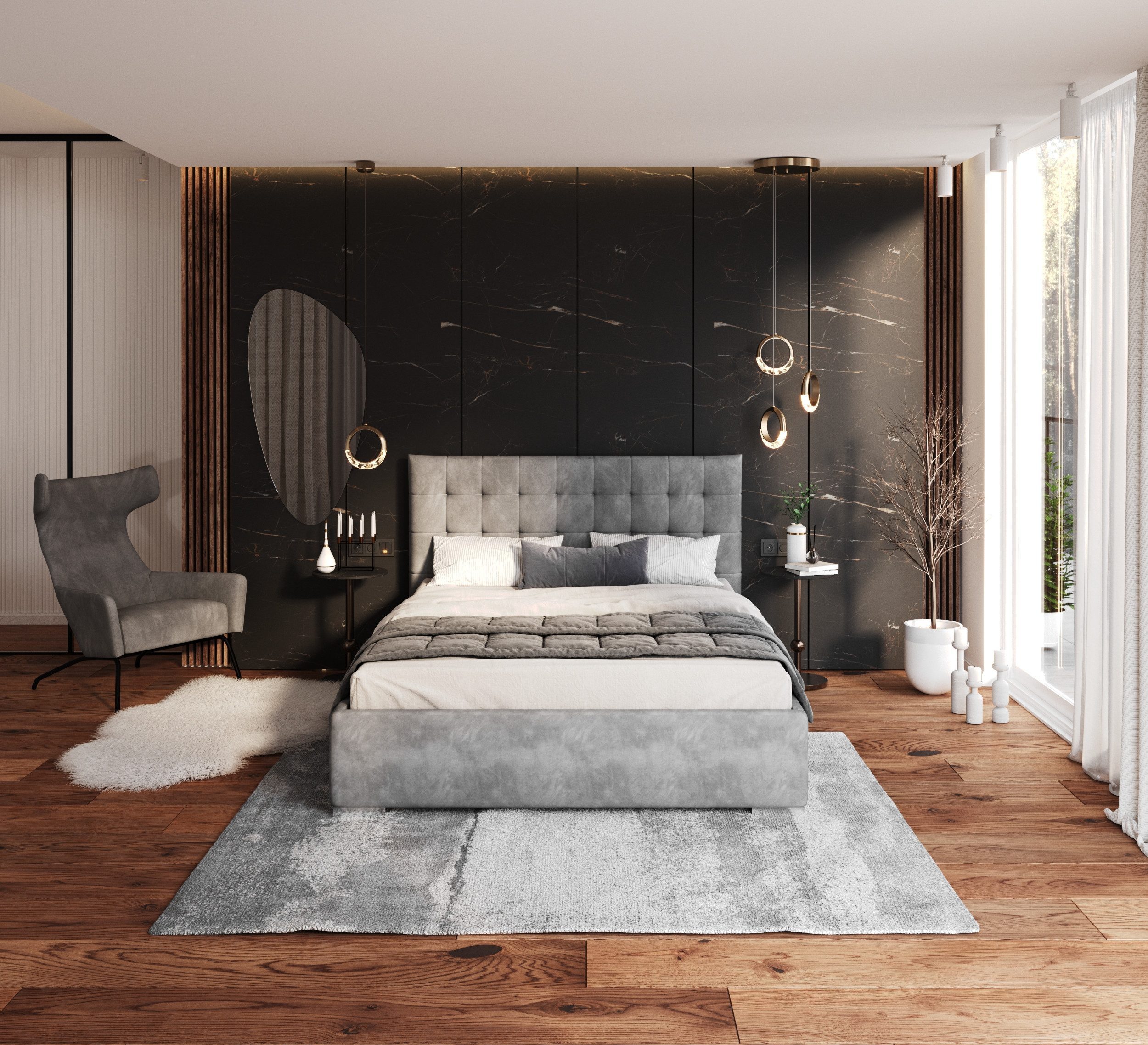 FDM Polsterbett Bettrahmen Bettgestell 90x200, 120x200, 140x200, 160x200, 1 günstig online kaufen