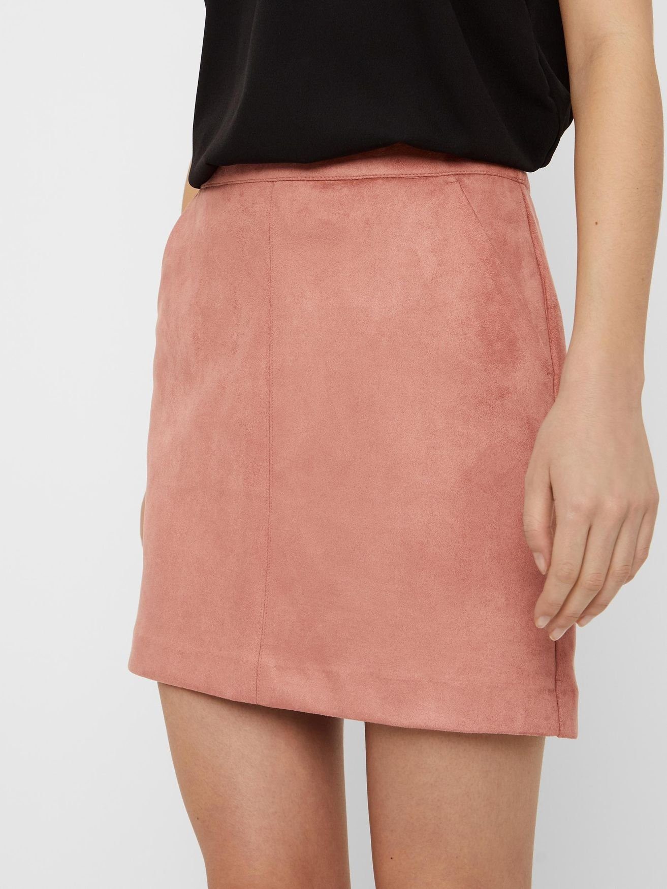 Vero Moda Sommerrock Velours Minirock Feiner Samt Nicki SKIRT VMDONNADINA 5542 in Rosa-2