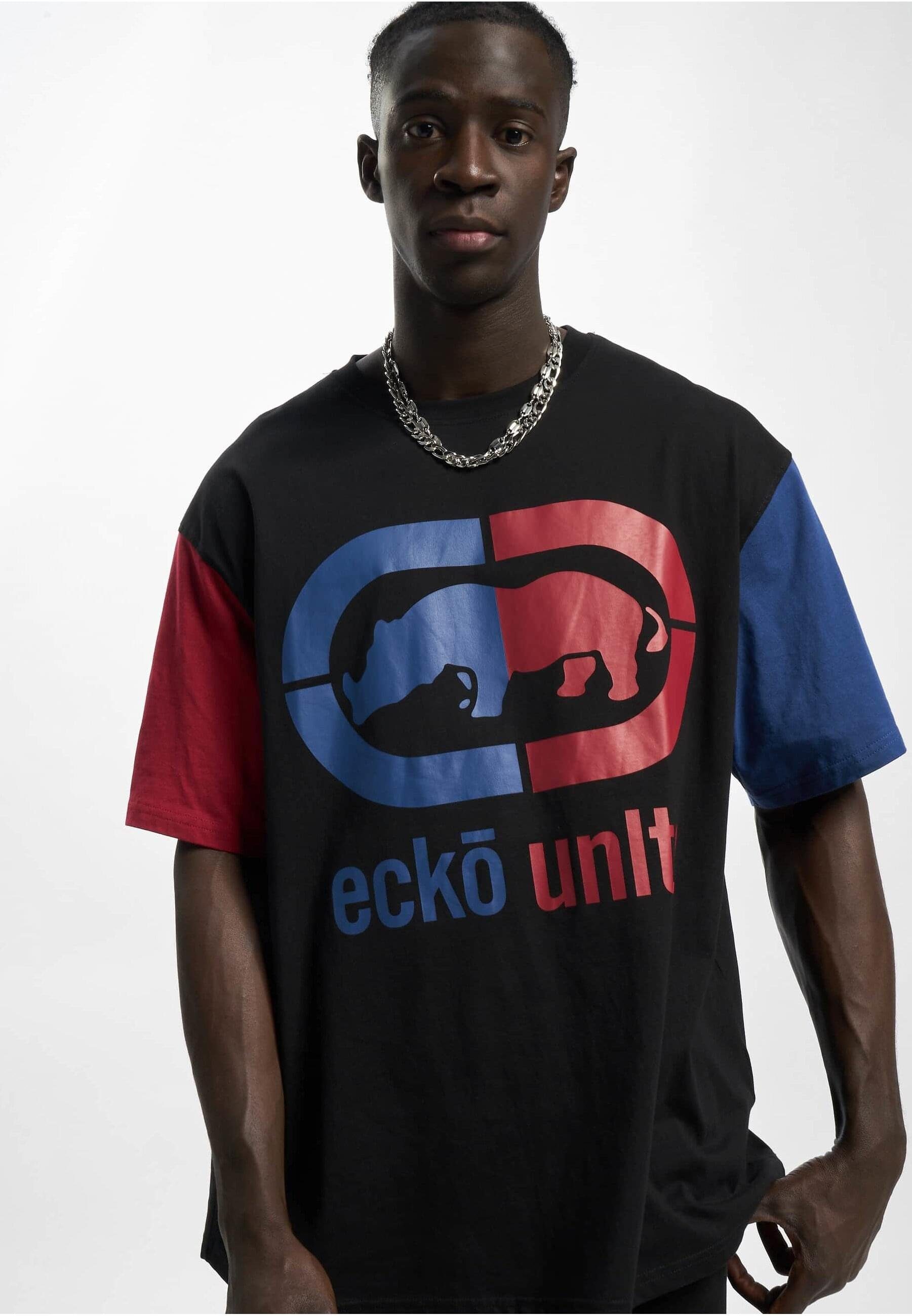 Ecko (1-tlg) Herren Unltd. T-Shirt black/red/blue Ecko T-Shirt Grande Unltd.