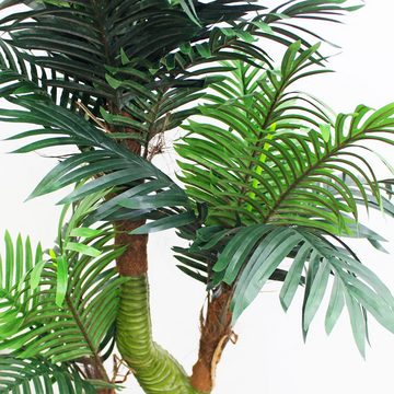 Kunstpalme Palme Cycuspalme Kunstpflanze Künstliche Pflanze mit Topf 165 cm, Decovego