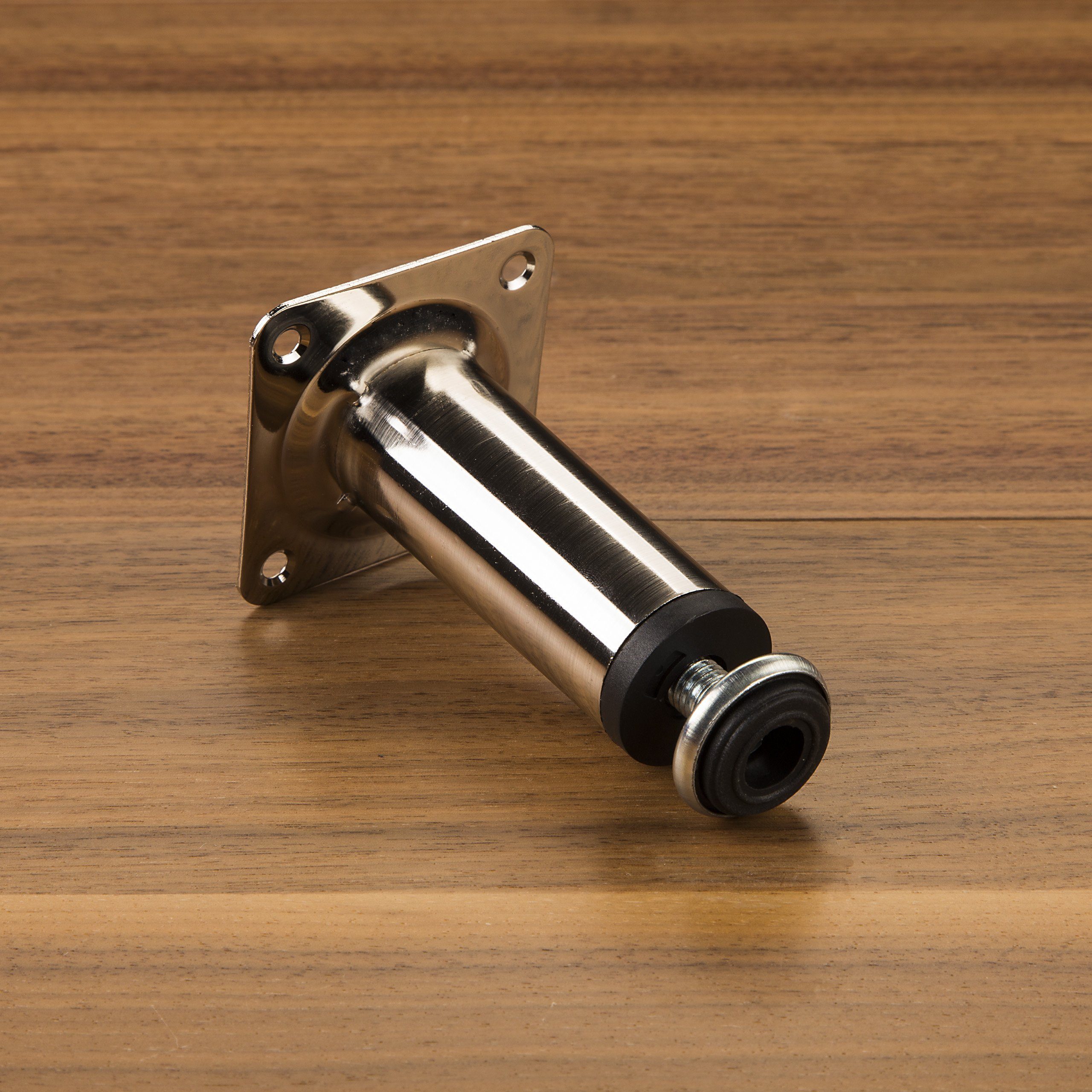 SO-TECH® Möbelfuß Möbelfuß mit Höhenverstellung Ø 30 mm Höhe: 100-150 mm, Höhe 100 mm, Edelstahloptik gebürstet mit Bodengleiter