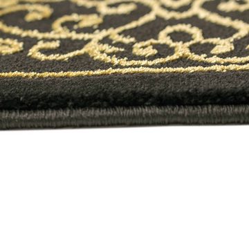 Teppich Wohnzimmerteppich Ornamente in schwarz gold, TeppichHome24, rechteckig