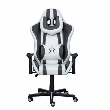 Inter Link Drehstuhl ZORO, Gaming Stuhl, Black&White Design, mit Hartbodenrollen