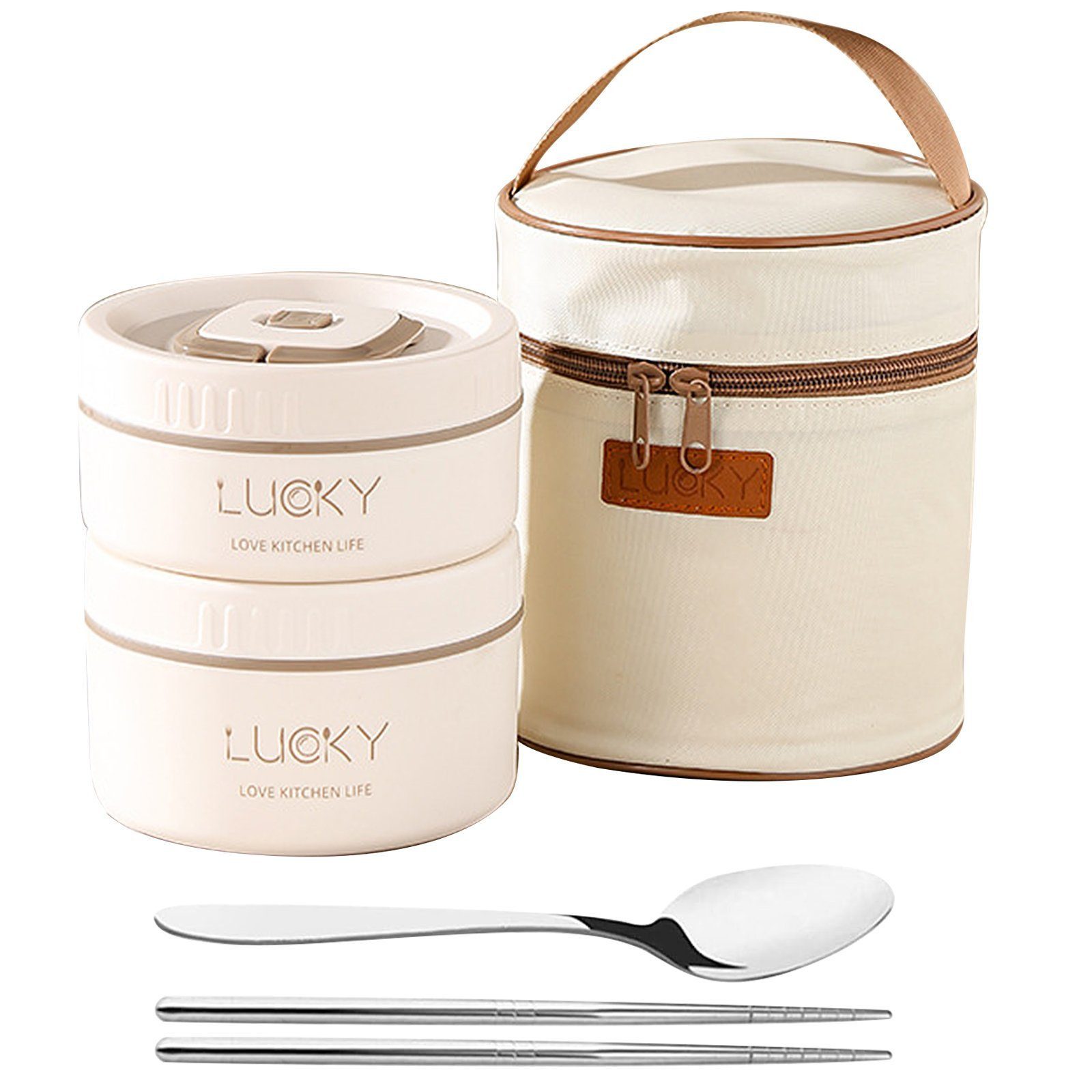 Lunchbox Bento Box Set für Erwachsene Kinder, Brotdose aus Edelstahl