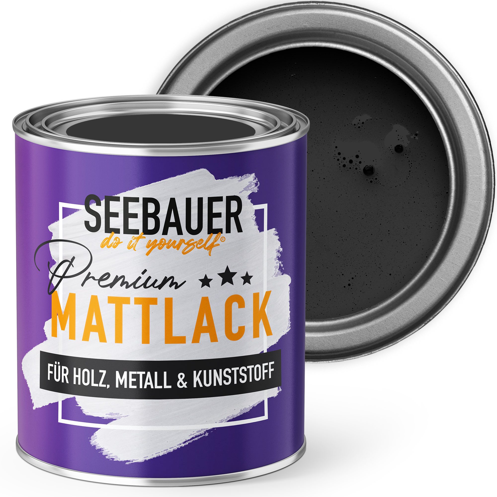 SEEBAUER diy Holzlack Mattlack, Hybrid-Lack für Holz, Metall, Kunststoff - Möbelfarbe ohne Schleifen