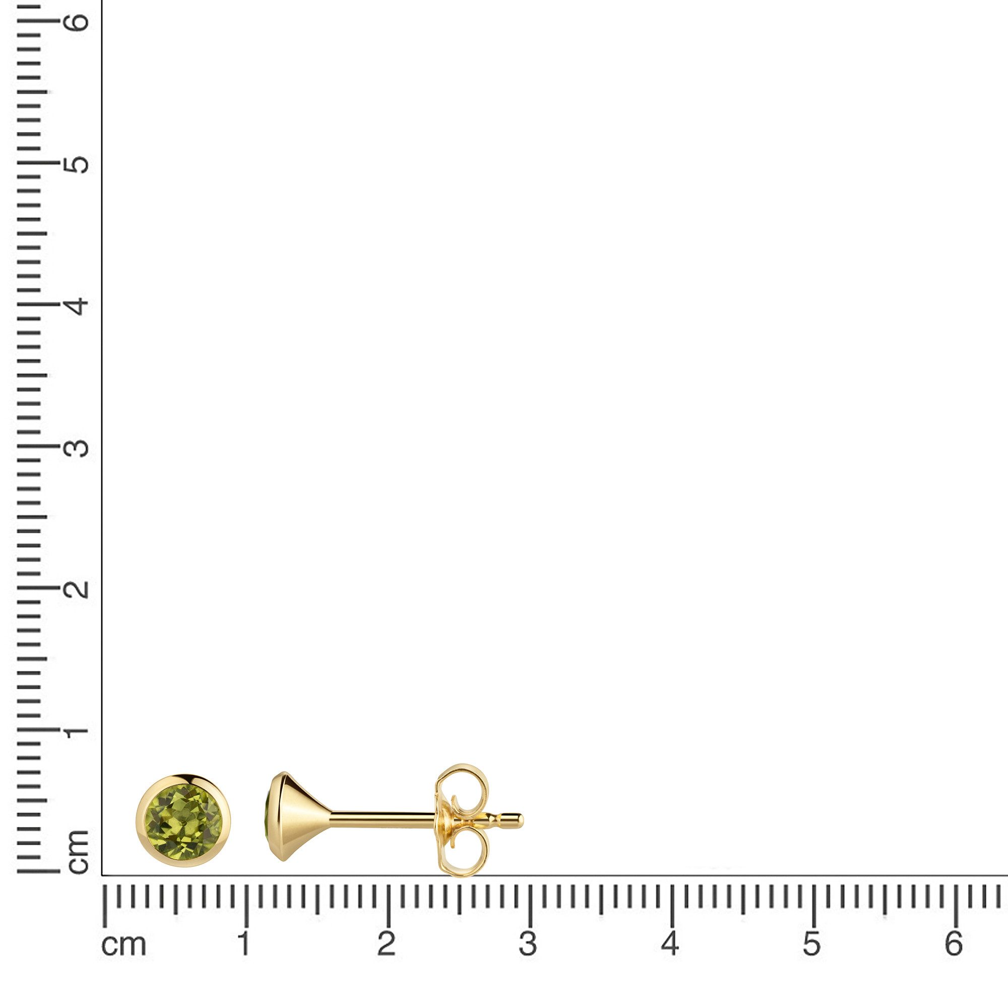 Vivance Paar Ohrstecker 585/- Gelbgold Peridot – Bild 4 von 5