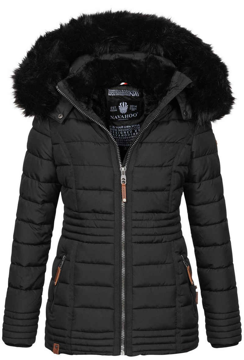 Navahoo Winterjacke Umay Pri mit kuschligem Teddyfell und abnehmbarer Kapuze