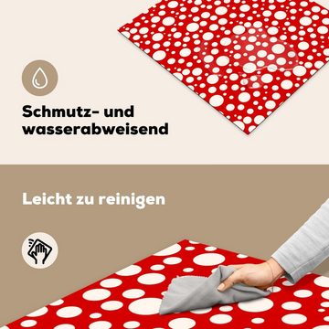 MuchoWow Herdblende-/Abdeckplatte Seifenblasen - Rot - Punkte - Muster, Vinyl, (1 tlg), 58x51 cm, Küchen Dekoration für Induktionsherd, Induktionskochfeld
