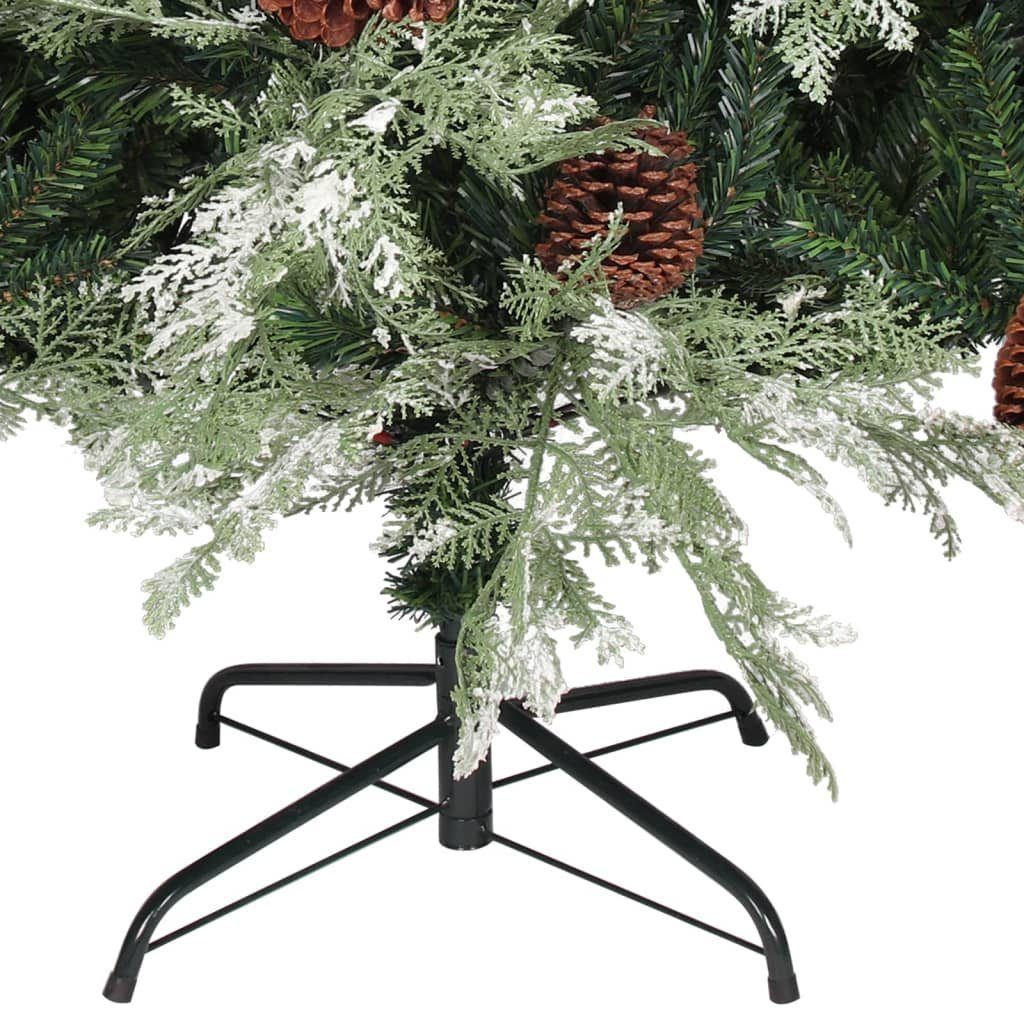 vidaXL Künstlicher Weihnachtsbaum und Zapfen mit cm Weiß PE PVC Grün Weihnachtsbaum 120 &