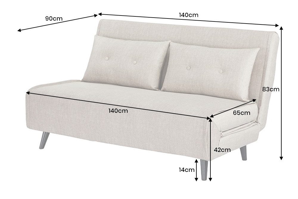 riess-ambiente Relaxsessel SMART MULTIFUNCTION 140cm champagner - Samt, Bettfunktion, FSC (Einzelartikel, 1-St), Ausziehbarer Schlafsessel - ideal für Arbeits-, Wohn- und Gästezimmer