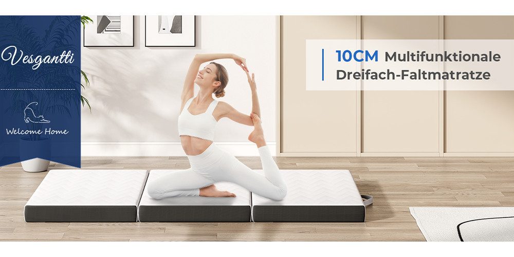 Klappmatratze Faltmatratze 15cm hoch, 10cm hoch Gel-Memory Schaummatratze i günstig online kaufen