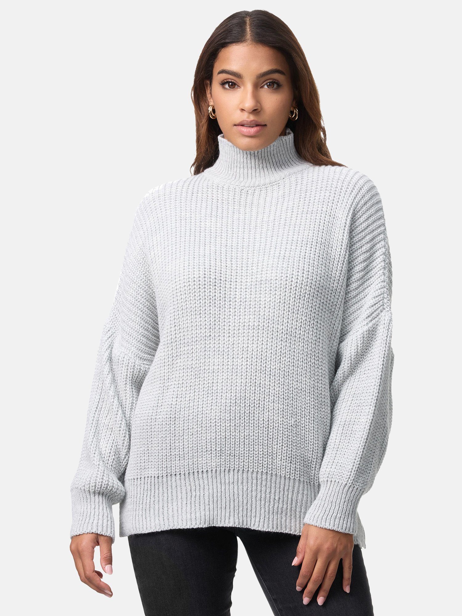 Elara Strickpullover Elara Damen Strickpullover Hoherkragen günstig online kaufen