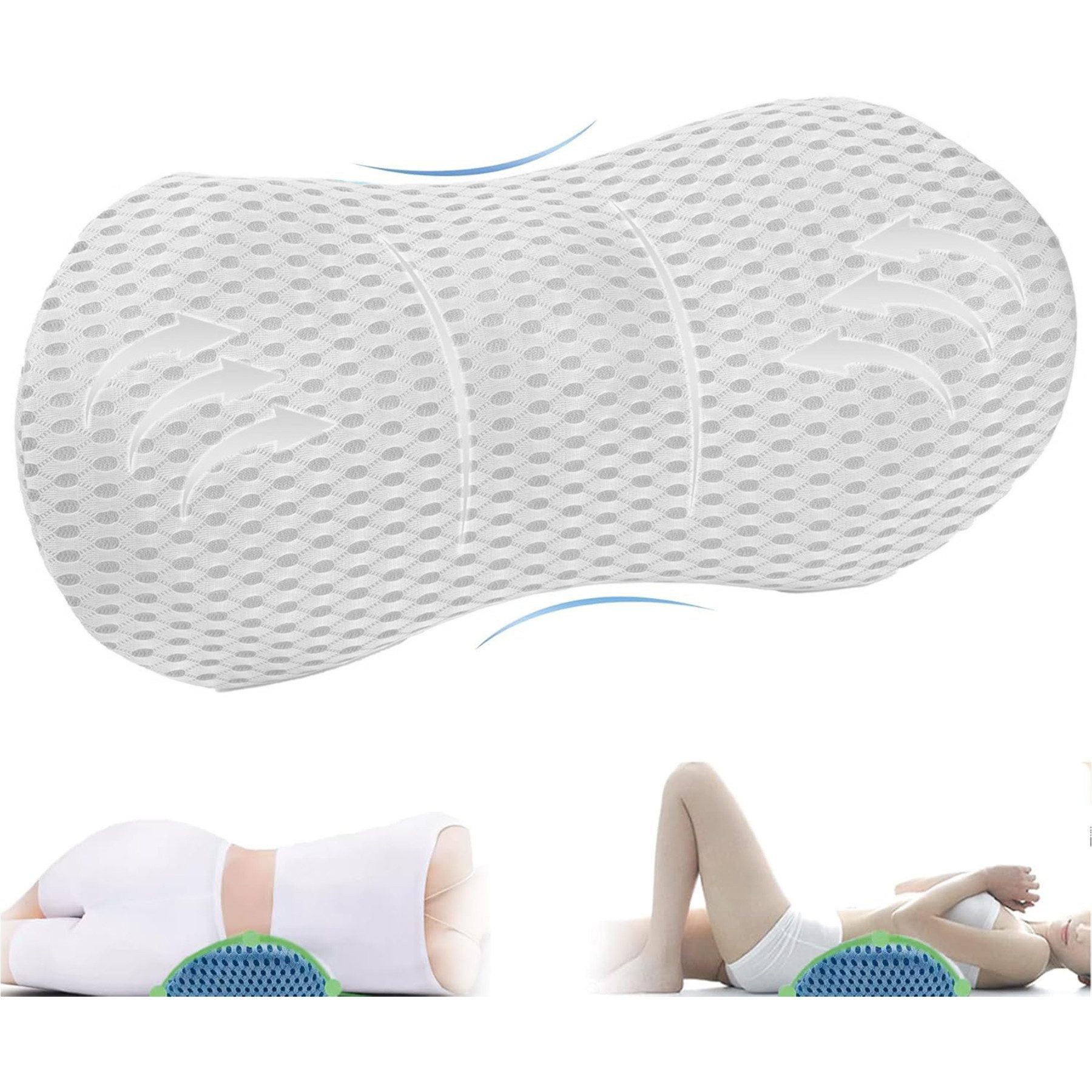 Mutig Rückenkissen Lendenkissen ergonomisches Rückenkissen Memory Foam, Lendenwirbelkissen zur Druckentlastung, orthopädisches Rückenstützkissen für unteren Rücken, Rückenpolster für Bürostuhl Autositz Bett Stuhl