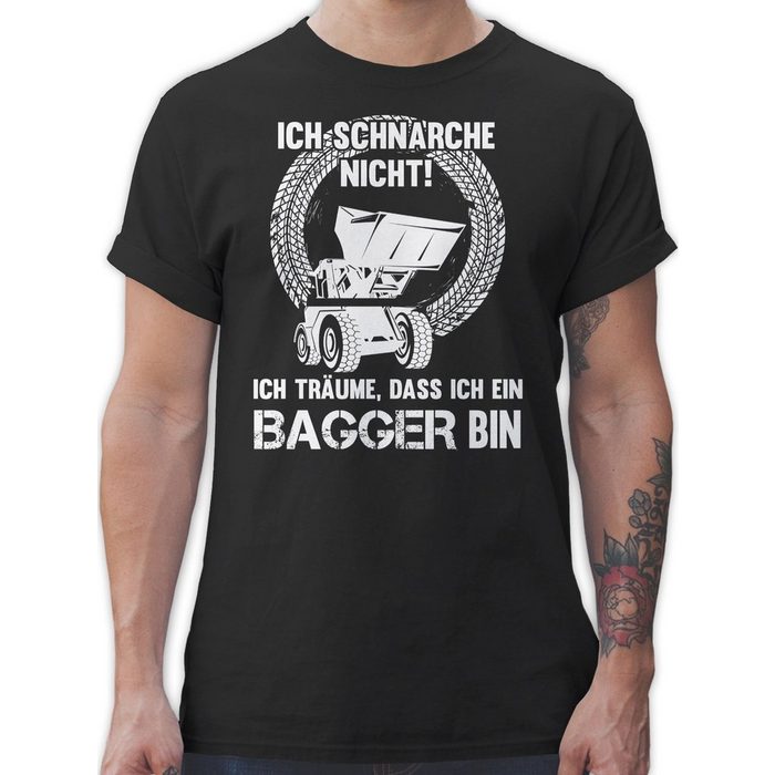 Shirtracer T-Shirt Ich schnarche nicht ich bin ein Bagger - Fahrzeuge Zubehör - Herren Premium T-Shirt tshirt bagger - t-shirt baggerfahrer - schnarch t shirt