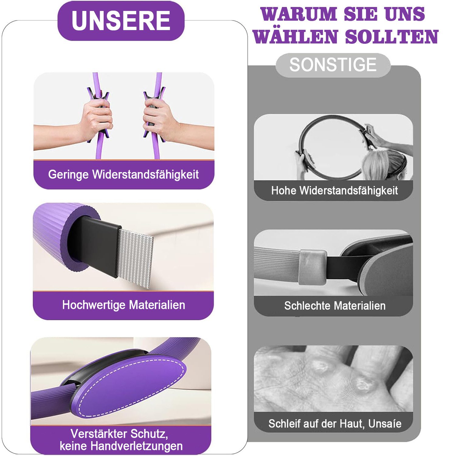 Refined Living Pilates-Ring Pilates Kit für Frauen Pilates Ball, Resistance Band, Pilates Ring (Pilates Set für Zuhause, Oberschenkeltrainer Yogaball Fitness zubehör, Fitnessbänder Set für Beine, Arme und Oberschenkel, Abnehm-Equipment), Geschenke für Familie, Liebhaber, Freundinnen, Ehefrauen