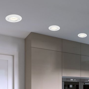 etc-shop LED Einbaustrahler, Leuchtmittel inklusive, Warmweiß, 3er Set LED Einbau Decken Leuchten Wohn Zimmer Spot Lampen rund weiß