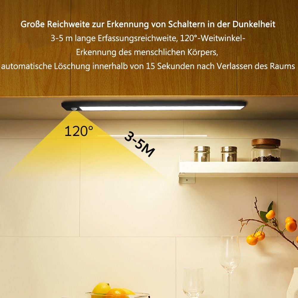 GelldG LED Unterbauleuchte LED Küche Dimmbar 30cm Schrankbeleuchtung Sensor, mit Unterbauleuchte