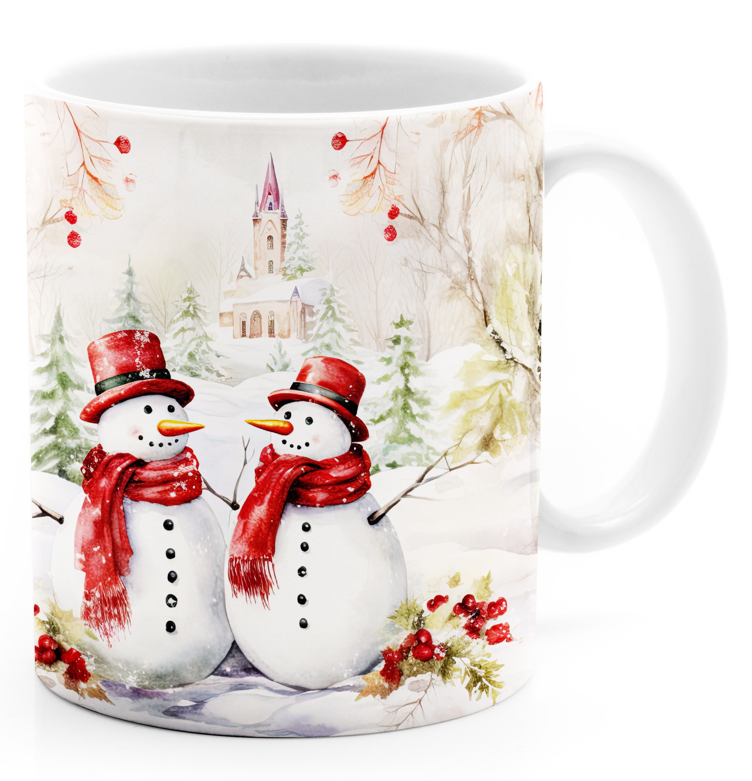 Tasse Tasse Weihnachten Wintertasse Weihnachtstasse XMAS Schneemann Wichtel