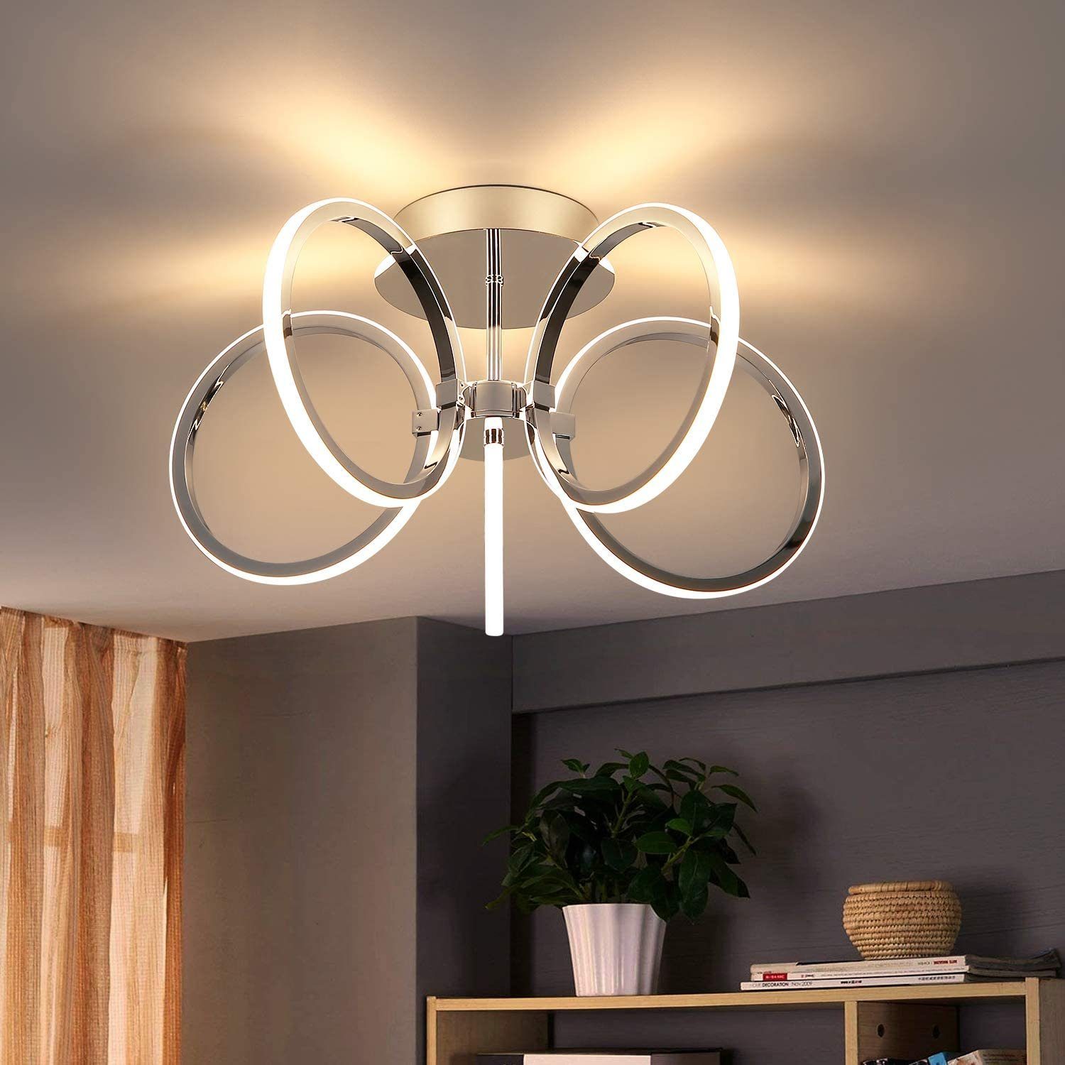 ZMH LED Deckenleuchte »37W 47cm 3000K Warmweiß Licht Innen Beleuchtung für  Schlafzimmer Arbeitszimmer Büro«, LED fest integriert