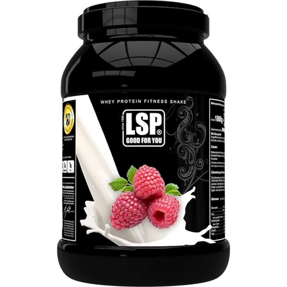 LSP Premium Whey Eiweiß (1.800g) Protein Shake Himbeere, Made in GERMANY Pulver, 1 er Packung, Dose à 1,00 St., Aus Weidenmilch hergestellt, reich an BCAAs