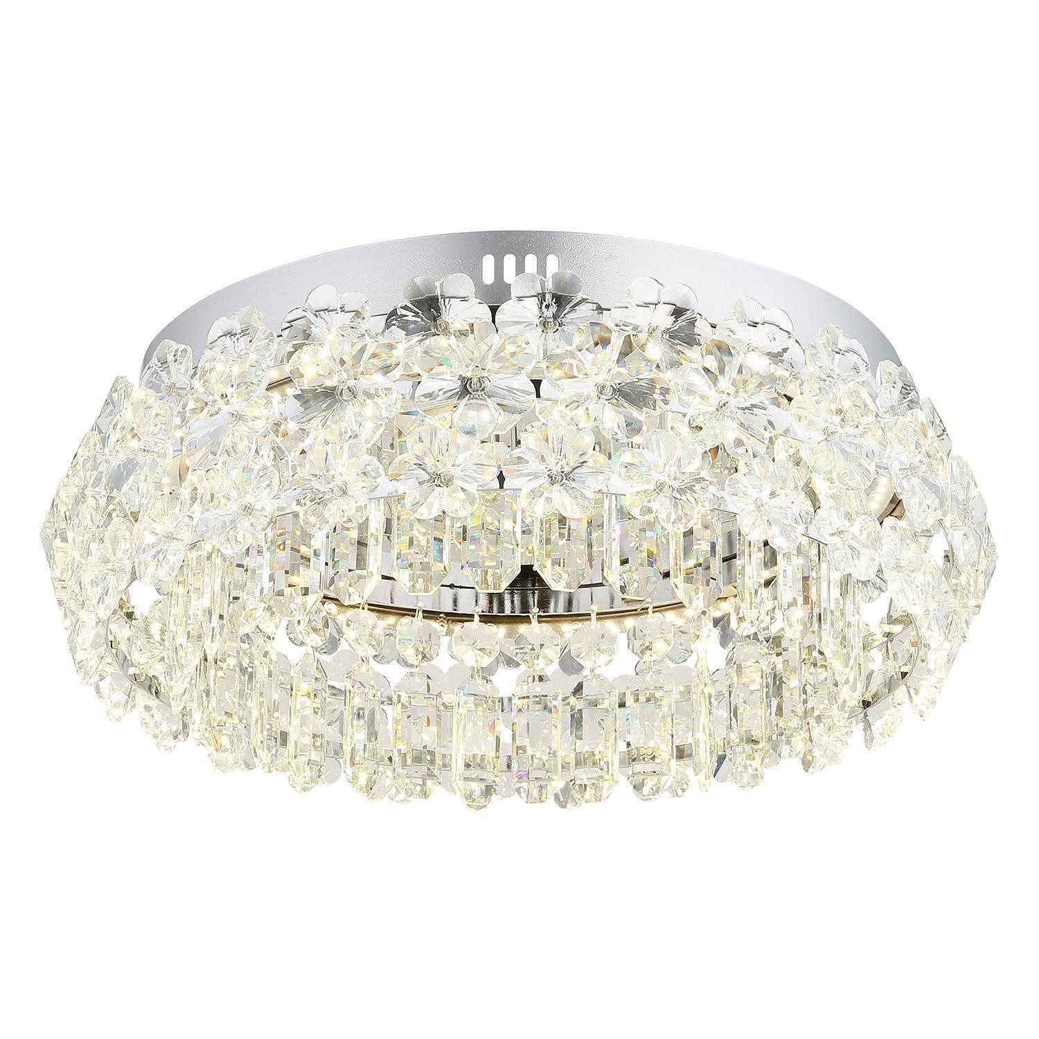 GLOBO LIGHTING LED Deckenleuchte DIANN, 1-flammig, Chromfarben, Transparent günstig online kaufen