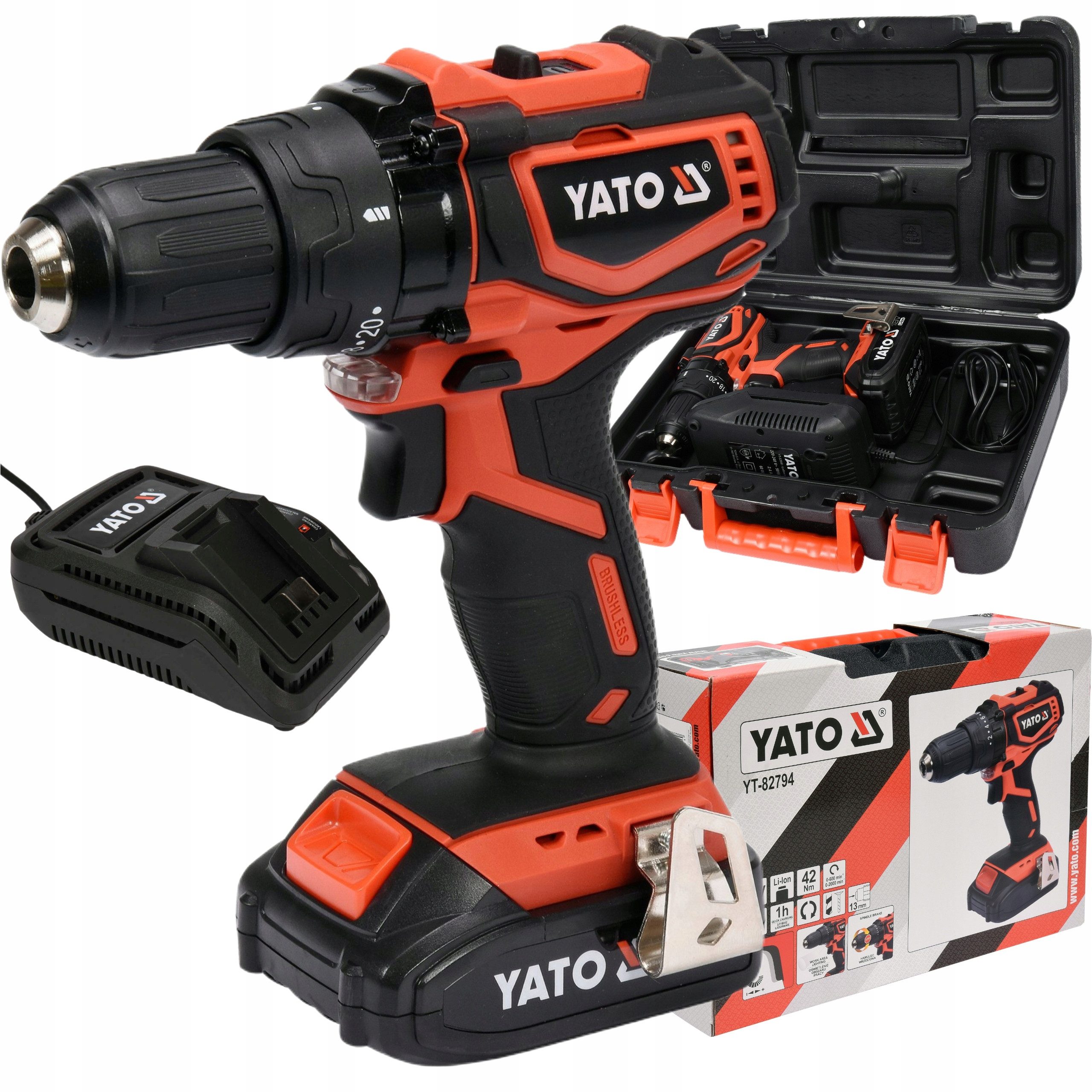 Yato Akku-Bohrschrauber Akku Bohrschrauber 18V (1xAkku 2Ah+Ladegerät), 18 V, (Akku Bohrschrauber 18V (1xAkku 2Ah+Ladegerät)