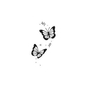 FOREVER NEVER Schmuck-Tattoo Schmetterlings Duo