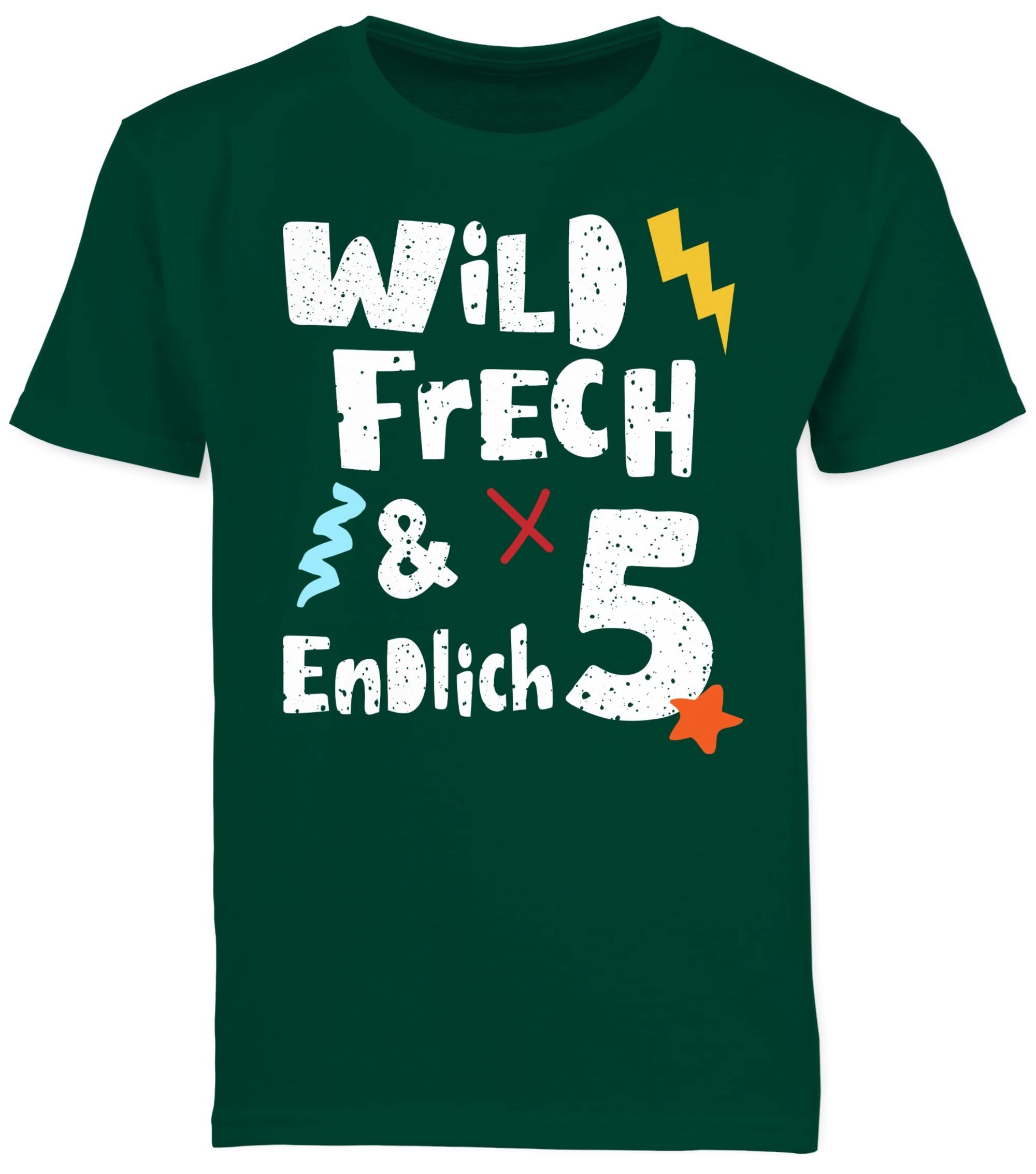 Shirtracer T-Shirt Wild frech und endlich 5 - Fünf Jahre Wunderbar (1-tlg) 5. Geburtstag
